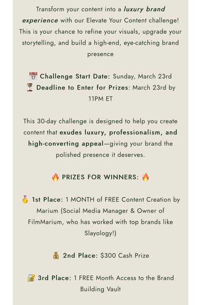 30 Day Challenge VOL 4 - Elevate Your Content